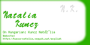 natalia kuncz business card
